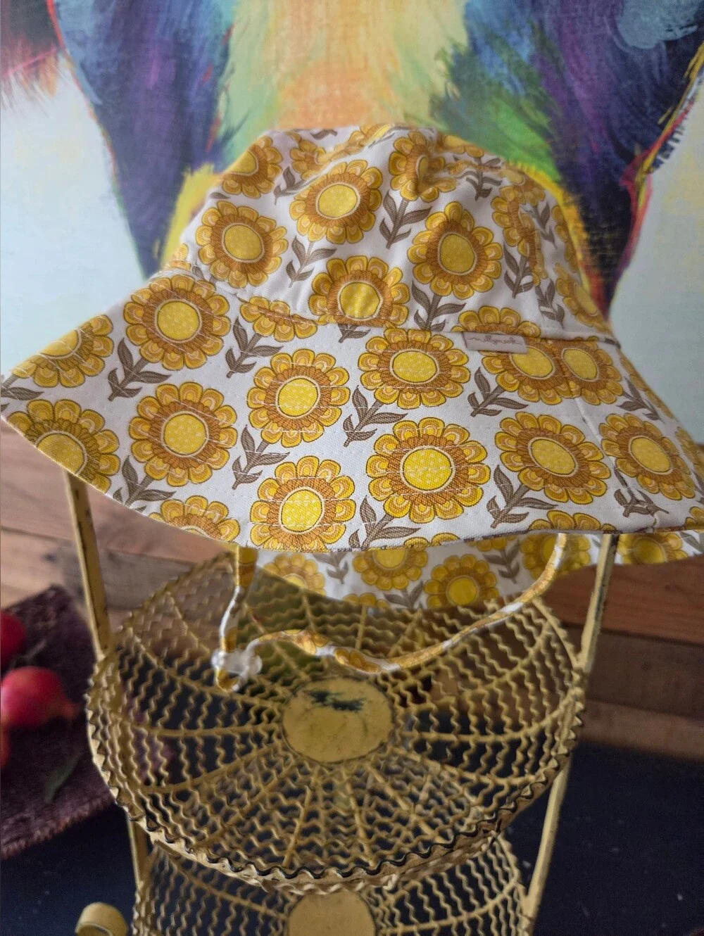 Sunflower Print Kids Bucket Hat - Brand: Millymook- Yellow